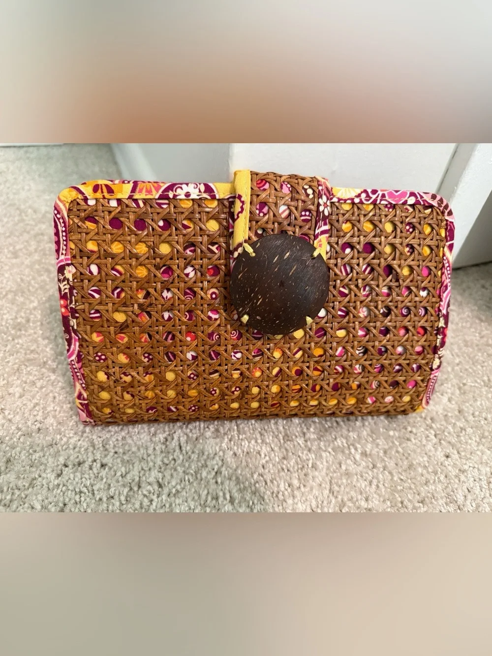 Vera Bradley Limited Edition Bali Gold Rattan Clutch